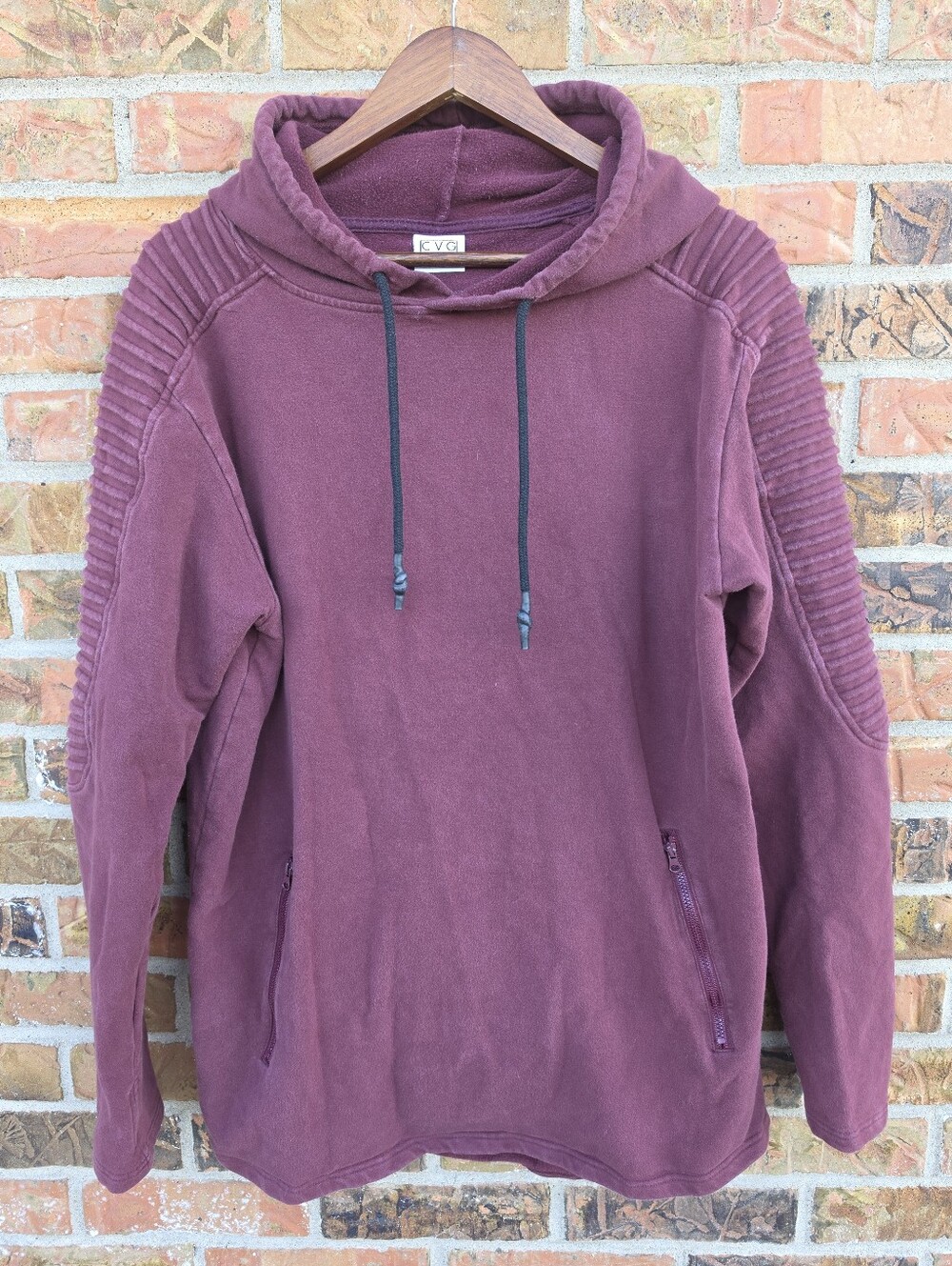 CVG Constantly Varied Gear Moto Hoodie Burgundy Pullover Athletic XL